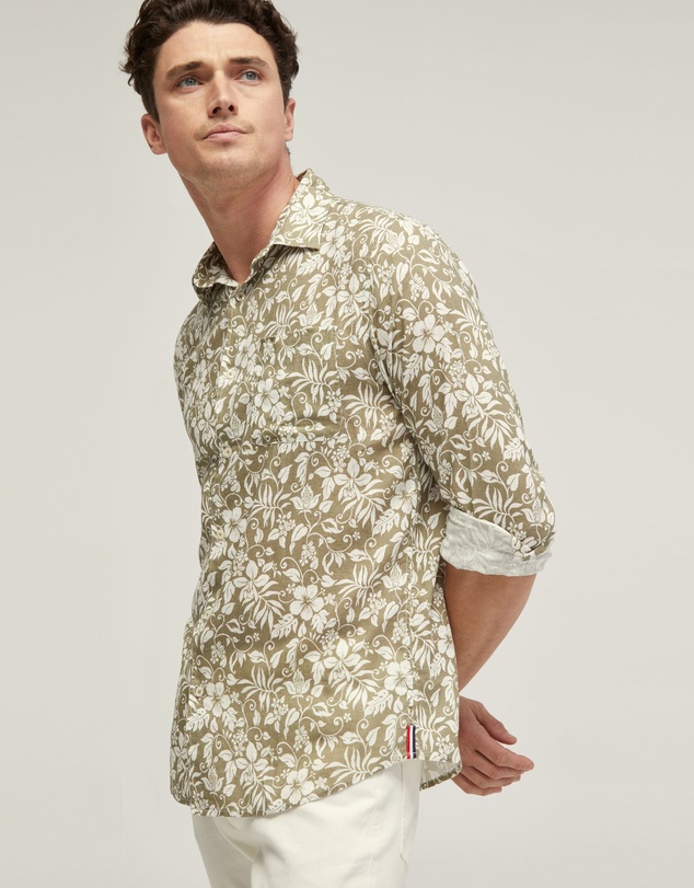 Oxford - Holloway Linen Blend Printed Shirt