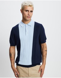 Ben Sherman - Textured Block Stripe Organic Cotton Polo
