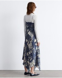 & Other Stories - Asymmetrical Satin Slip Midi Dress