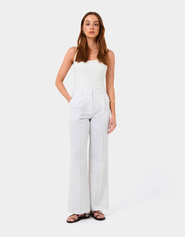 Forcast - Ria Stripe Cotton Blend Pants