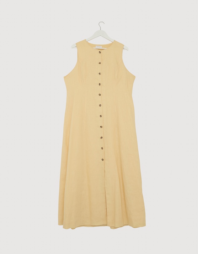 Revibe - Repaired AERE Violet Linen Button Down Midi Dress - AU 18