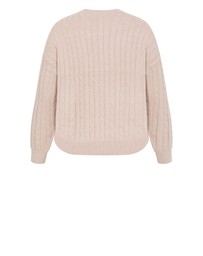 City Chic - Plus size Kenia Crew Neck Knit Jumper - light taupe