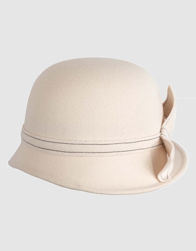 Max Alexander - Winter Felt Cream Cloche Hat
