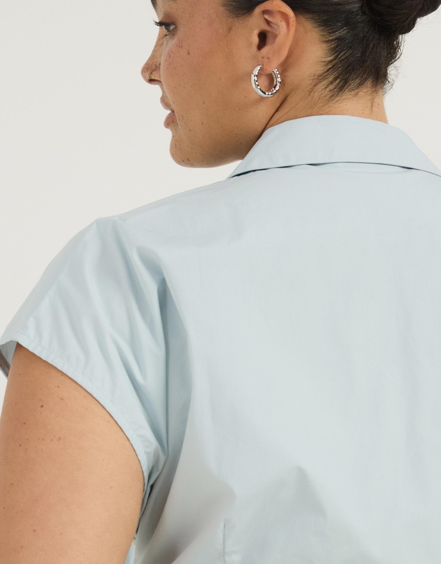 Atmos&Here Curvy - Riley Cotton Tie Waist Shirt