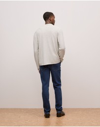Trenery - Merino Texture Knit Long Sleeve Shirt in Stone