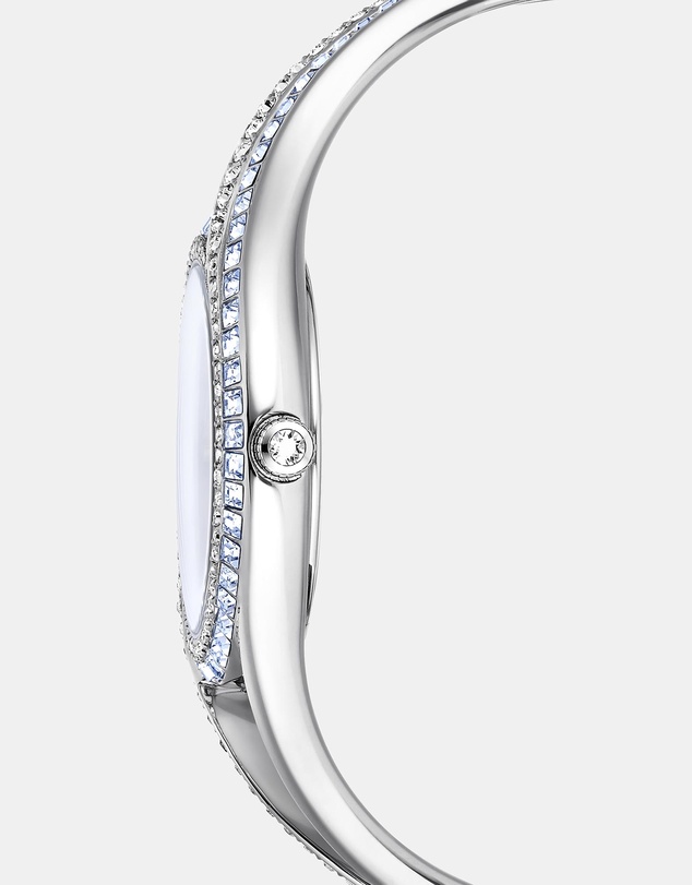 Swarovski - Hyperbola Bangle Watch, Swiss Made, Metal Bracelet, Blue, Stainless Steel