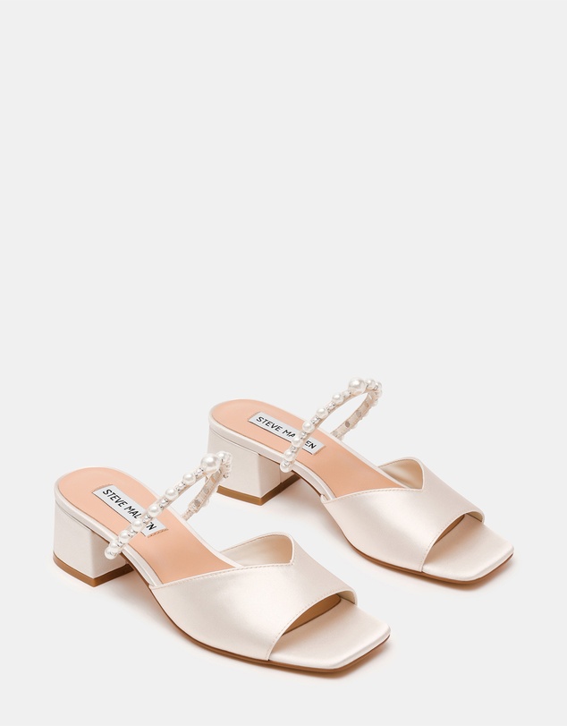 Steve Madden - Galilea Ivory Satin Heels