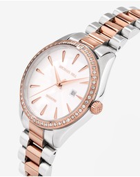 Michael Hill - Women's 0.60 Carat TW Diamond Bezel Watch in Rose Tone Stainless Steel.
