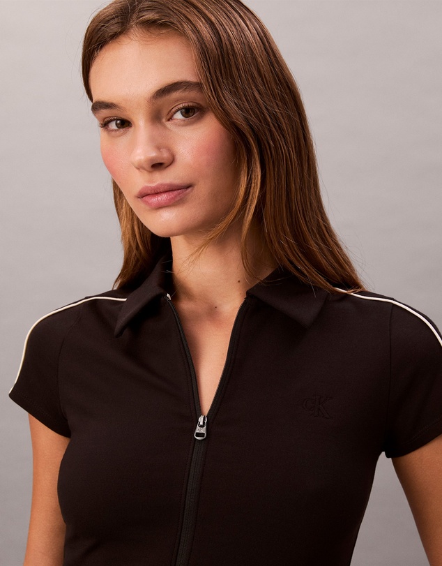 Calvin Klein Jeans - Tech Knit Cropped Polo Shirt
