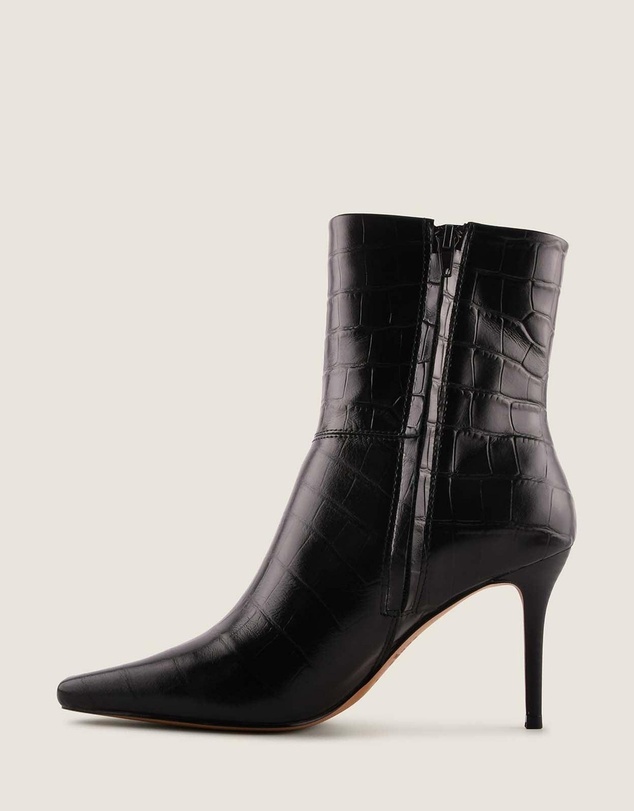 Shelly Shen - Calista Heel Ankle Boots Black Croc