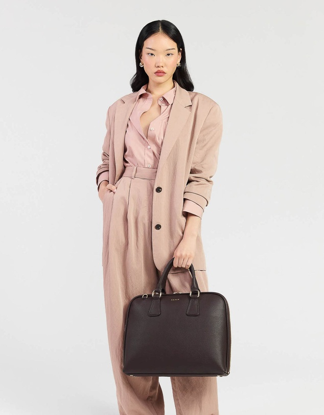 SABEN - Parker Leather Briefcase Cacao