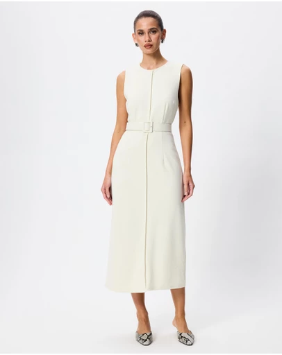 Tussah - Clara Crew Neck Belted Midi Dress