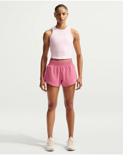Nike - Nike One Dri-FIT Mid-Rise 3-Inch Brief-Lined Shorts