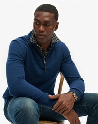 Superdry - Wool Blend Half Zip Slim Fit Jumper