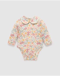 Purebaby - Wild Flower Collar Bodysuit -Kids-Babies