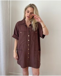 UNE PIECE - Short Sleeve Linen Mini Dress