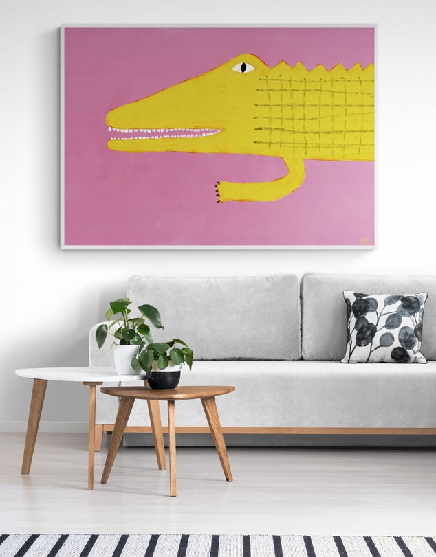 Inka Arthouse - Yellow Crocodile by Nancy McKie