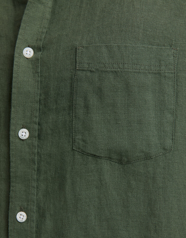 Sportscraft - Short Sleeve Yarn Dyed Linen Shirt