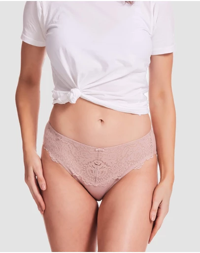 Kayser - 2 Pack Daily Essentials Stretch Lace & Cotton Hi Cut Brief (219)