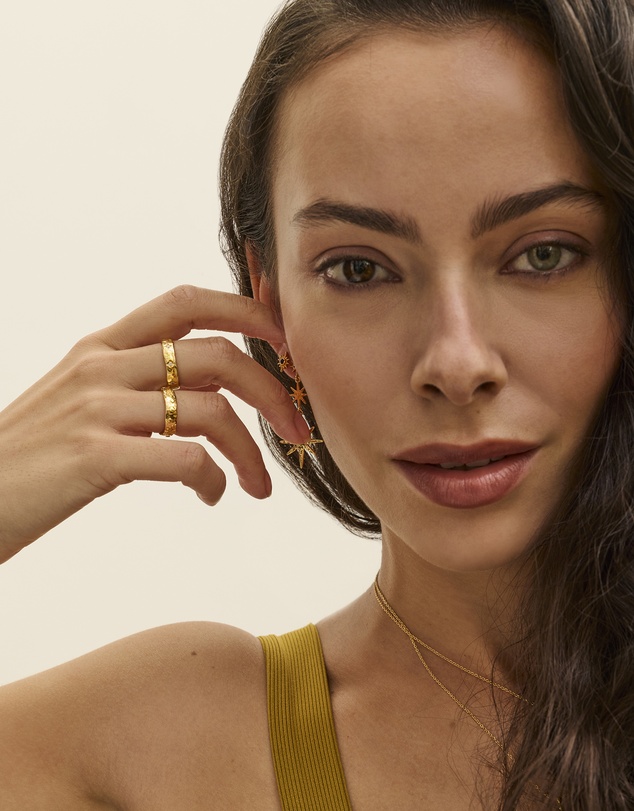 Ottoman Hands - Triple Star Drop Earrings