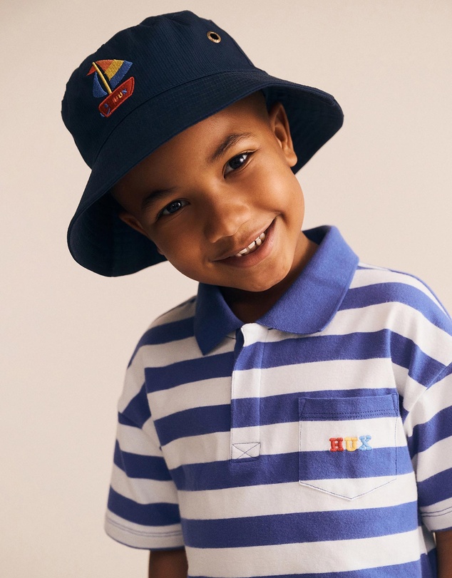 Huxbaby - Paradiso Blue Stripe Polo - ICONIC EXCLUSIVE - Babies-Kids
