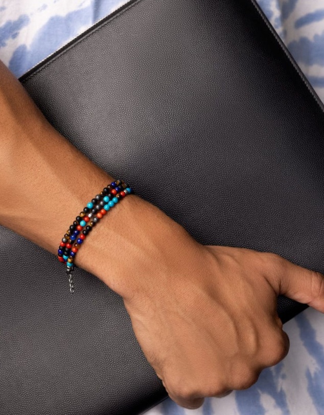 Nialaya Jewellery - The Mykonos Collection - Multi Stone Beaded Bracelets