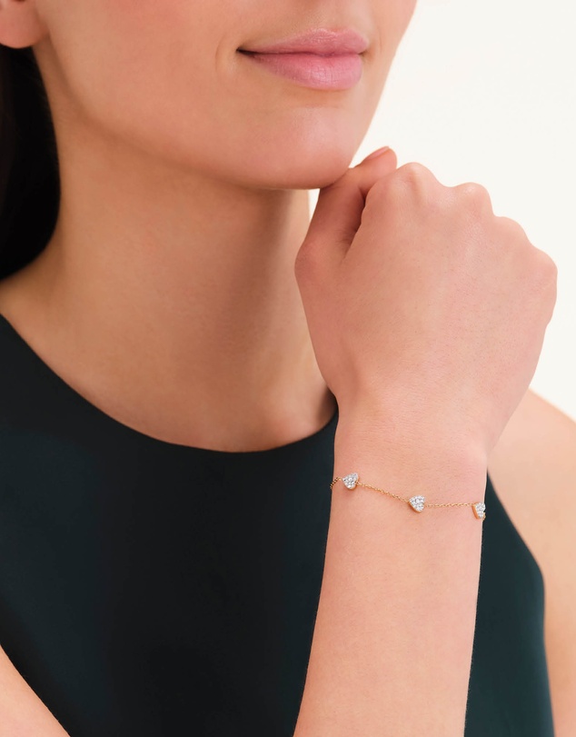 Rosefield - Three Hearts Gold-Tone Bracelet