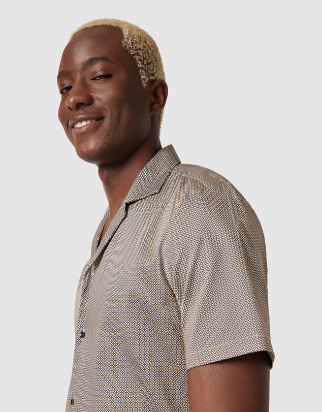 Politix - Geo Satin Cuban Collar Shirt