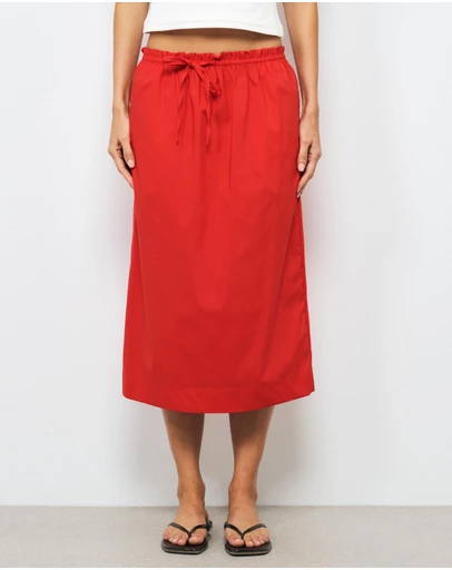 AERE - Bambi Cotton Column Midi Skirt