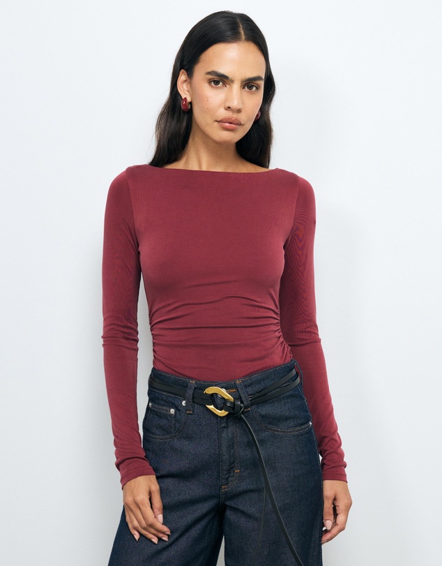 AERE - Ida Gathered Cupro Top