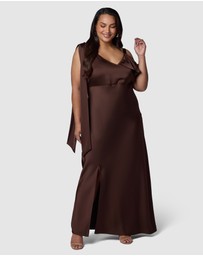 Pink Dusk by Curve Project - Tap In Satin Maxi Dress