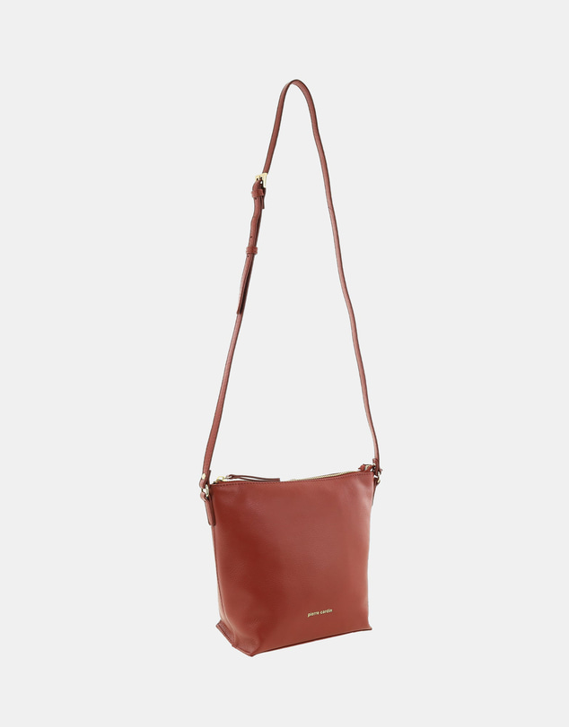 Pierre Cardin - Pierre Cardin Genuine Leather Bucket Crossbody Bag