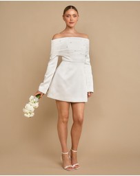 Six Stories - Pearl Trim Bardot Mini Dress