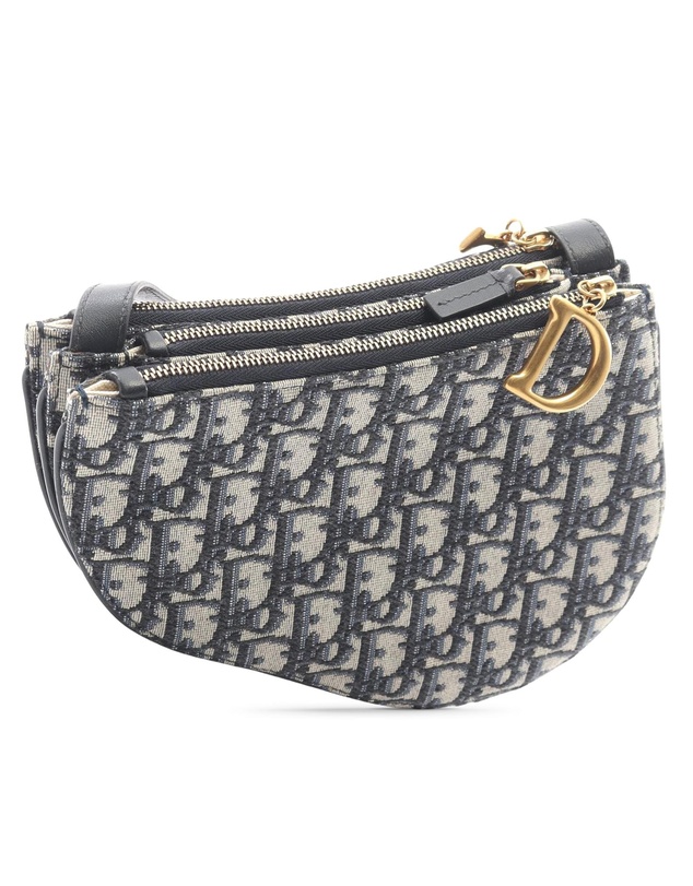 Pre-Loved by Azura Reborn - Pre-Loved Oblique Canvas Saddle Triple Zip Crossbody