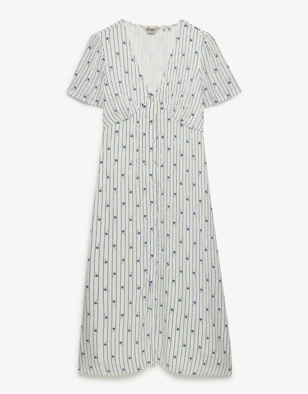 Superdry - Print Button Short Sleeve Midi Tea Dress