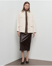 M.N.G - Denim Parka With Corduroy Collar