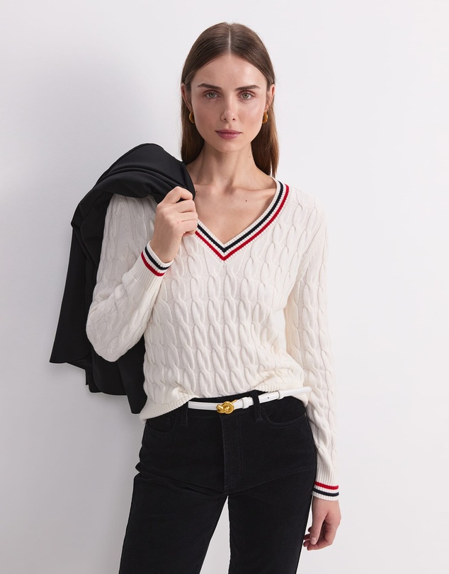Sportscraft - Merino Cable V Neck Sweater