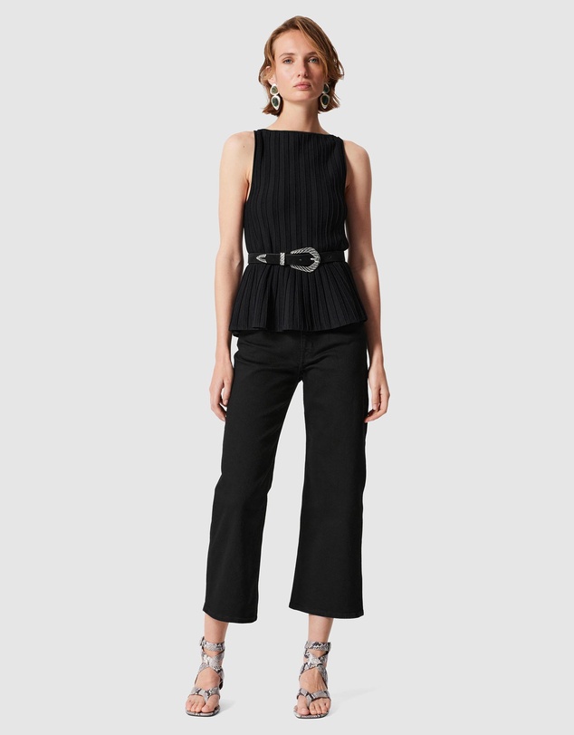 & Other Stories - Rib-Knit Peplum Top