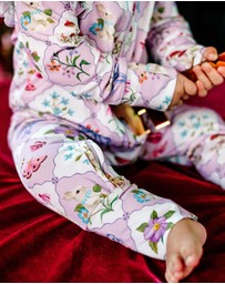 Fleur Harris - 'Woodland Grid' Precious Frill Coverall in Sweet Lilac