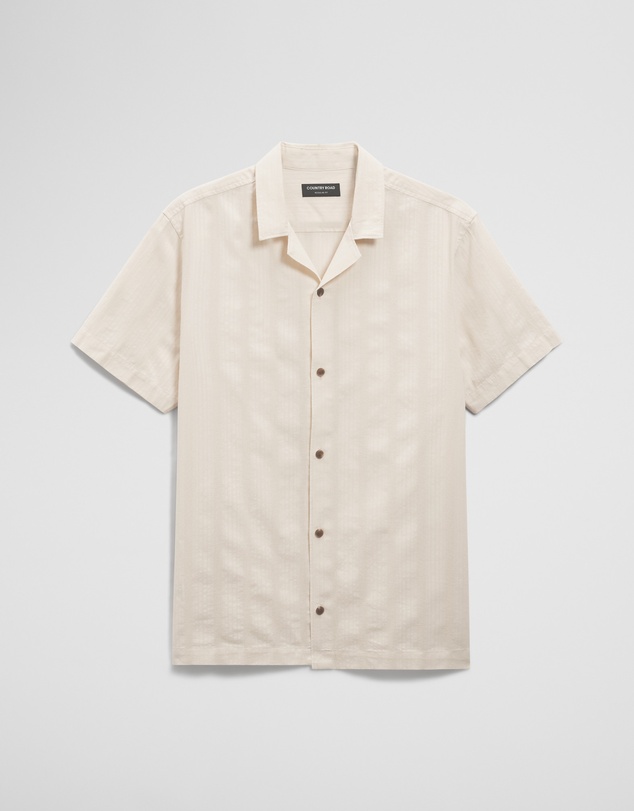 Country Road - Regular Fit Short Sleeve Textured Stripe Shirt