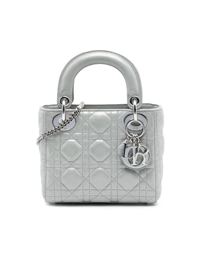 Pre-Loved by Azura Reborn - Pre-Loved Mini Iridescent Lambskin Cannage Lady Dior