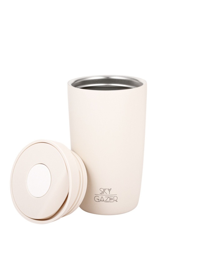 Sky Gazer - Click & Sip Insulated Coffee Cup- Cream