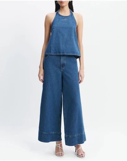 Aje Studio - Kendall Denim Halter Top