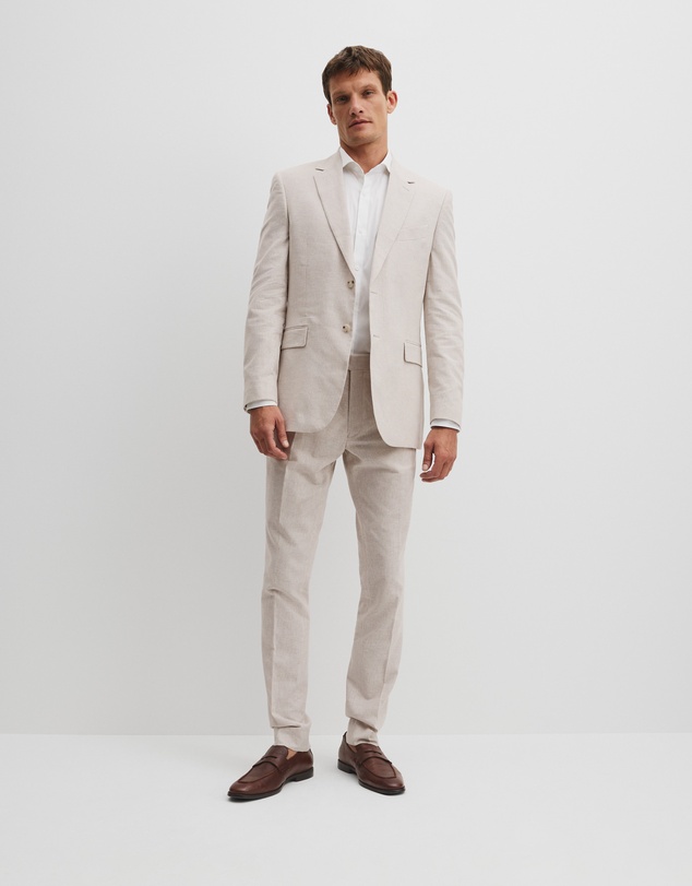 Country Road - Regular Fit Linen Cotton Puppytooth Jacket
