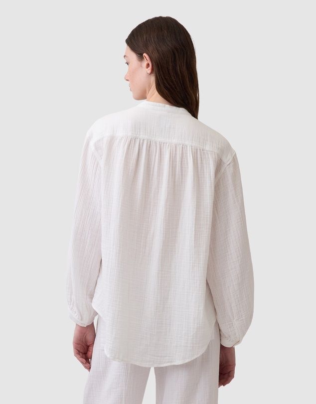 GAP - Cotton Gauze Oversized Collarless Shirt