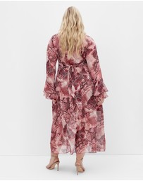City Chic - Plunge Frill Maxi Dress
