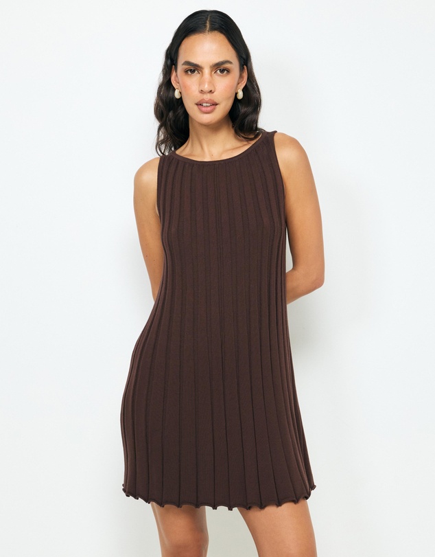 AERE - Zia Rib Knit Mini Dress