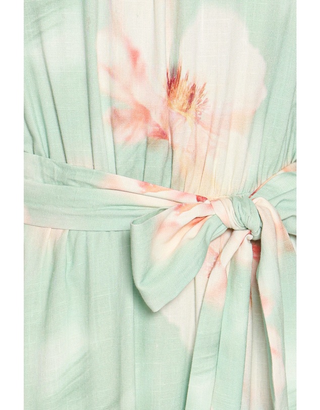 Petal & Pup - Nori Off Shoulder Maxi Dress - Jade Green Blurred Floral
