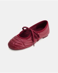JW PEI - Erika Topstitching Lace-up Ballet Flats