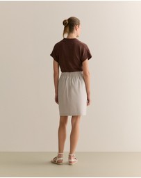 Trenery - Stretch Linen Blend Skirt in Flax